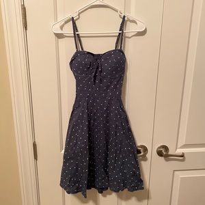 XS Jessica Simpson Navy Blue Polka Dot Dress